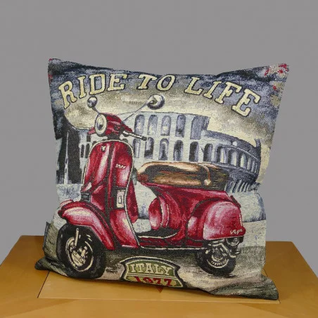 Gobelin-Kissenbezug Motor-Roller 45x45 cm