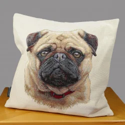 Gobelin-Kissenhülle Mops 45x45 cm