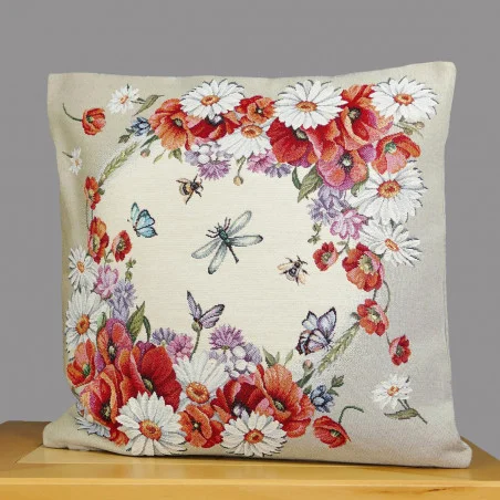 Gobelin Kissenbezug Wildmohn 45 x 45 cm