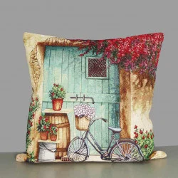 Gobelin-Kissenbezug Holztor auf dem Land 45x45 cm
