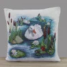 Ländliche Gobelin-Kissenhülle Ententeich 45x45 cm