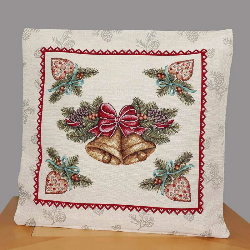 Ländlicher Gobelin Kissenbezug Glockenläuten 45x45 cm
