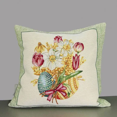 Gobelin-Kissenbezug Osterbouquet 45x45 cm