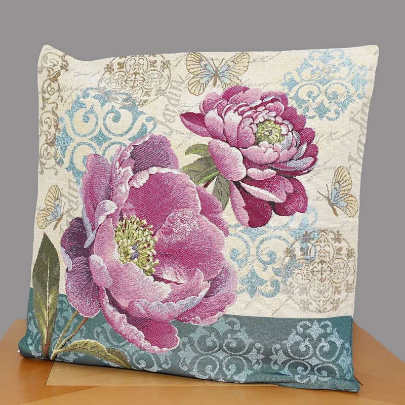 Gobelin Kissenhülle Heckenrose 45x45 cm