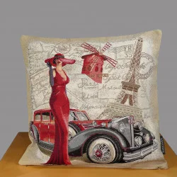 Moderne Gobelin Kissenhülle Madame 45x45 cm