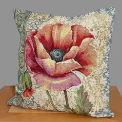 Gobelin Kissenhülle Mohnblüte 45x45 cm