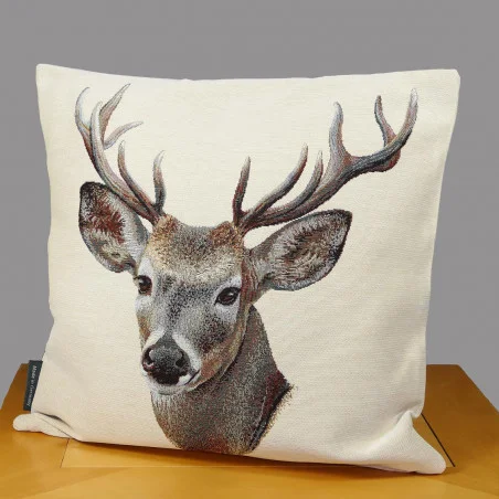 Gobelin-Kissenbezug Zwölfender 45x45 cm