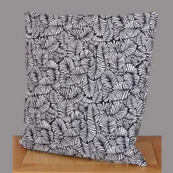 Wende-Kissenhülle Blätter schwarz-weiß