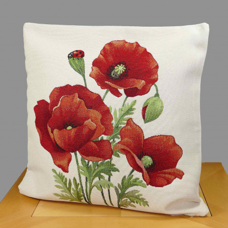 Gobelin Kissenbezug Mohn 45x45 cm