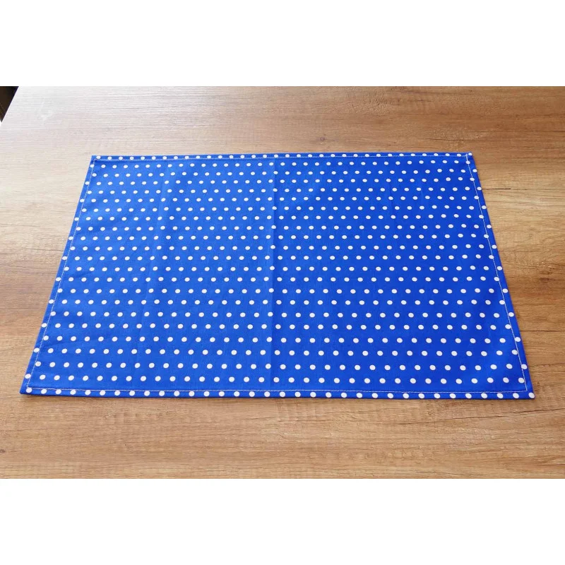 Baumwoll-Stoff-Deckenserie Pünktchen in blau-weiß