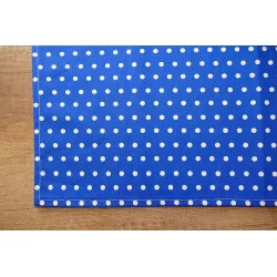 Baumwoll-Stoff-Deckenserie Pünktchen in blau-weiß Detailbild