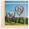 Fensterbilder Kleine Herzen mit Marienkäfer