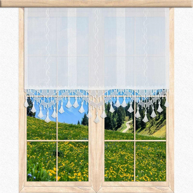 Moderne Flächengardine Fay mit Plauener Spitze