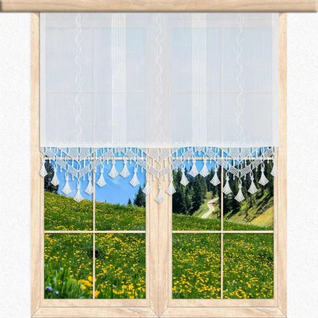 Moderne Flächengardine Fay mit Plauener Spitze