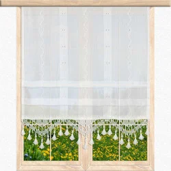 Raffgardine Fay mit Plauener Spitzenabschluss