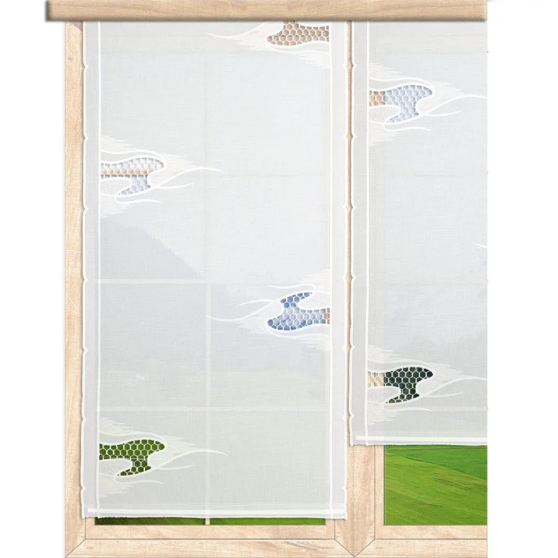 Gerade Plauener Stickerei-Schiebepaneele Alys