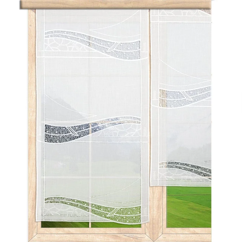 Elegante Plauener Spitzen-Schiebepaneele Carol in natur