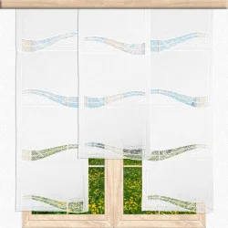 Schiebepaneele Carol mit Plauener Spitze in weiß