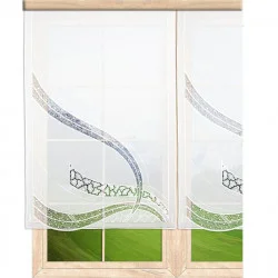 Edle Flächengardine Sarah in weiß mit Plauener Spitze