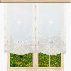 Stickerei-Schiebepaneele Milena in weiß-beige