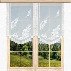 Zeitlose weiße Plauener Stickerei-Schiebepaneele Bess