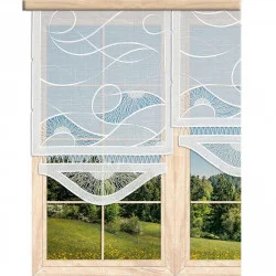 Bestickte Flächengardine Lydia mit Plauener Spitze