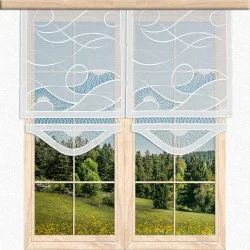 Bestickte Flächengardine Lydia mit Plauener Spitze