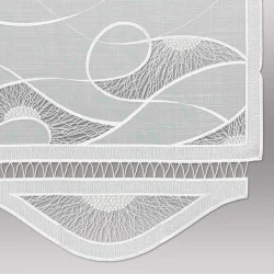 Dezent bestickte Flächengardine Lydia mit Plauener Spitzenapplikationen