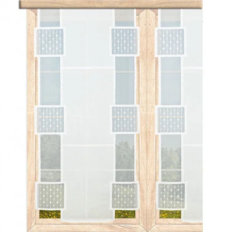 Bestickte Flächengardine Bethany in weiß