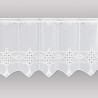 Bistrovorhang in Weiß mit feiner Rhomben-Stickerei als elegante Fensterdekoration. 35 cm Höhe