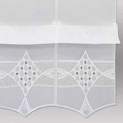 Modern besticktes Raffrollo Kendra Abschluss