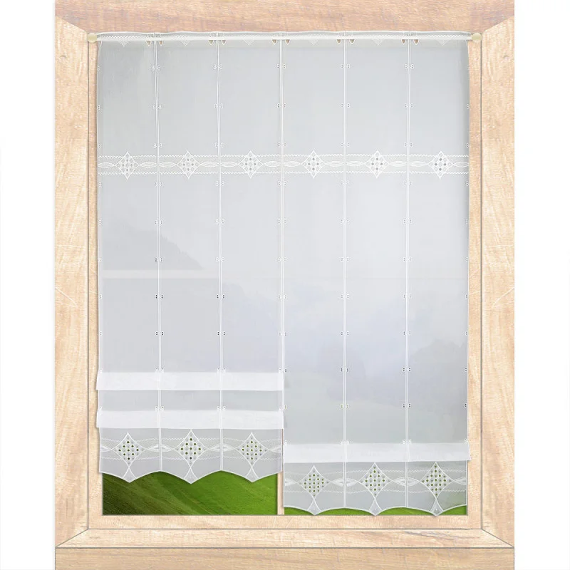 Modern besticktes Raffrollo Kendra