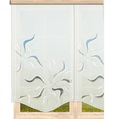 Spitze-Flächengardine Alyssa in natur-grau