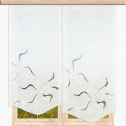 Stickerei-Flächengardine Alyssa in weiß-grau