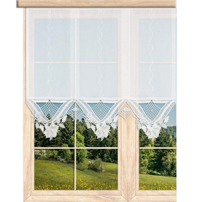 Flächengardine Amy mit Plauener Spitzenkante