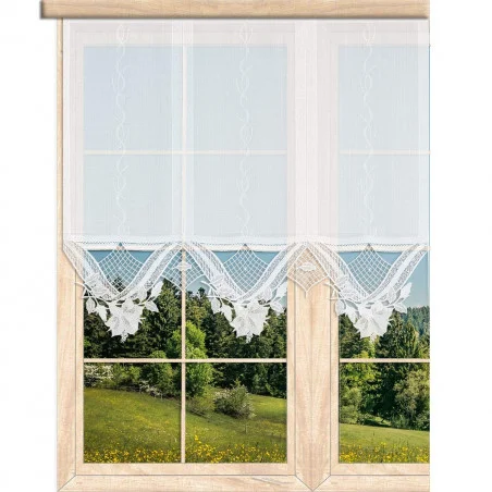 Flächengardine Amy mit Plauener Spitzenkante