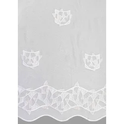 Moderner Plauener Stickereistore Birte in weiß-natur Detailbild