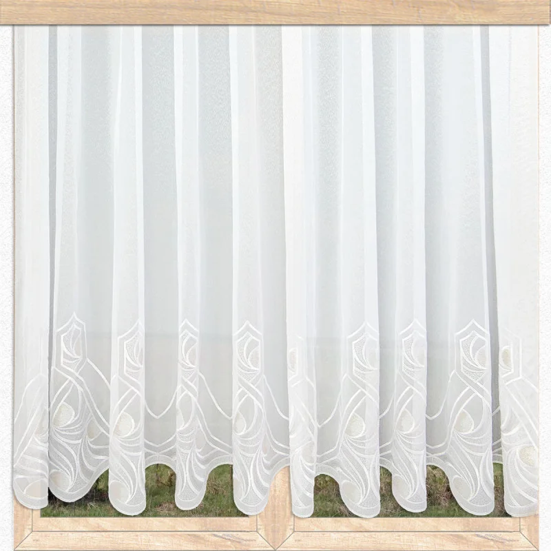 Ansprechende Plauener Stickerei-Gardine Valentina