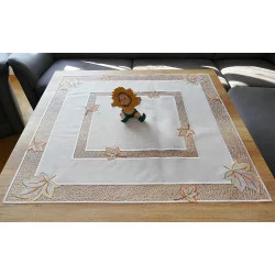 Herbstliche Mitteldecke Ahornblatt mit Plauener Spitze