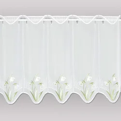 Stickerei-Scheibengardine Schneeglöckchen