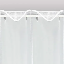 Stickerei-Scheibengardine Schneeglöckchen Stangendurchzug