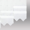Bestickte Raffgardine Blanca Clipstore Detailansicht: Filigrane, florale Stickerei mit Fantasiemotiven auf weißem Gardinenstoff.