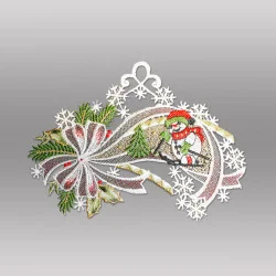 Fensterbild Schneemann im Schweif