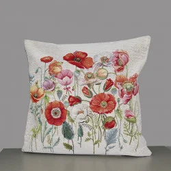 Gobelin-Kissenbezug Bunte Mohnwiese 45x45 cm