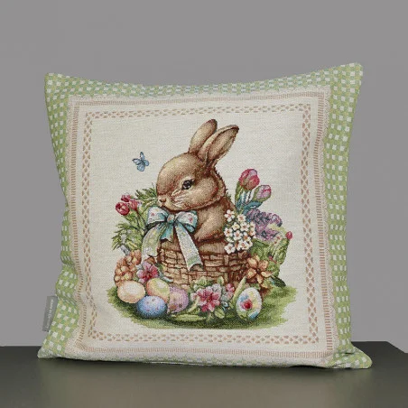 Süßer Gobelin-Kissenbezug Hase Emil