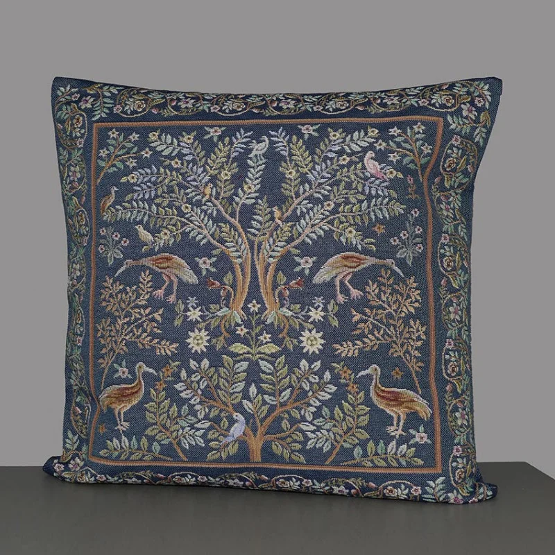 Gobelin-Kissenbezug Paradiesvogel blau