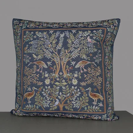 Gobelin-Kissenbezug Paradiesvogel blau