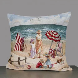 Maritime Gobelin-Kissenhülle Ostseestrand