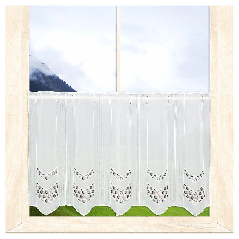 Modern bestickte Bistrogardine Tracy