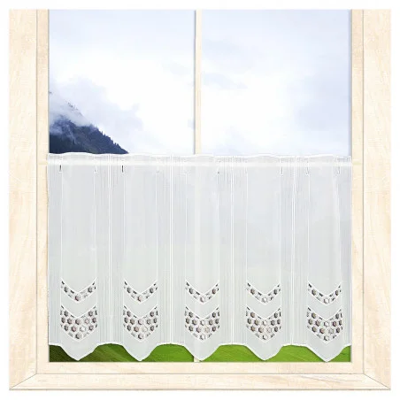 Modern bestickte Bistrogardine Tracy